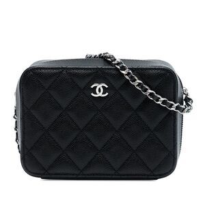 Chanel Cc Quilted Caviar Camera Bag